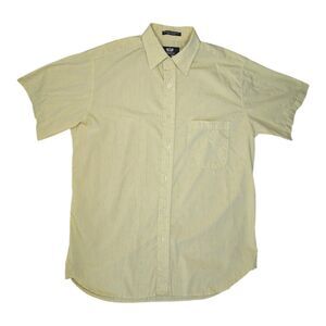 Vintage 90s Domani Men's Lime Green Confetti Button Down Shirt Size M